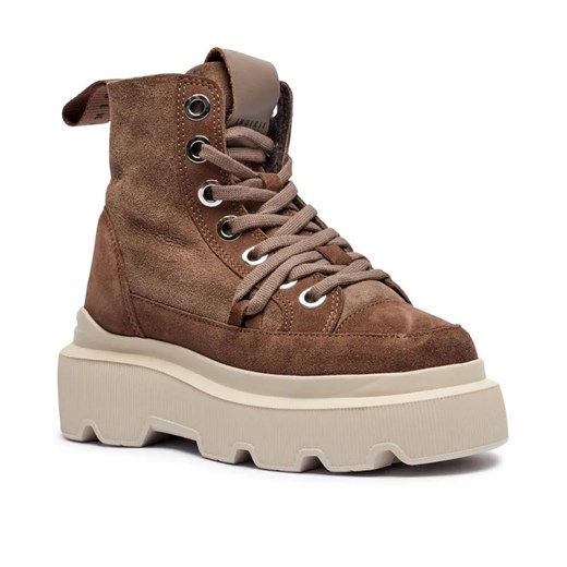 INUIKII Skórzane botki na platformie MATILDA SHEARLING ze sklepu Gomez Fashion Store w kategorii Botki - zdjęcie 184963329