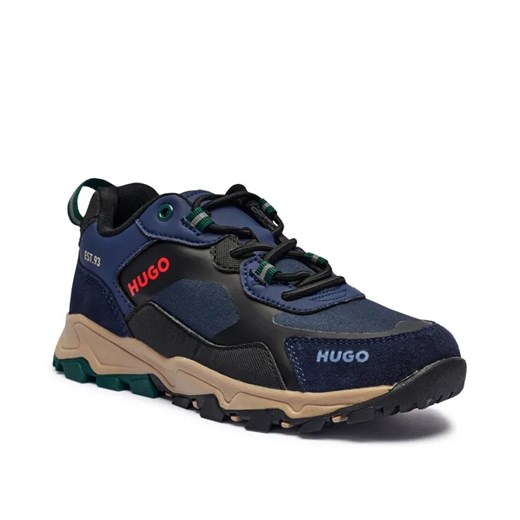 HUGO KIDS Sneakersy | z dodatkiem skóry ze sklepu Gomez Fashion Store w kategorii Buty sportowe dziecięce - zdjęcie 184963756
