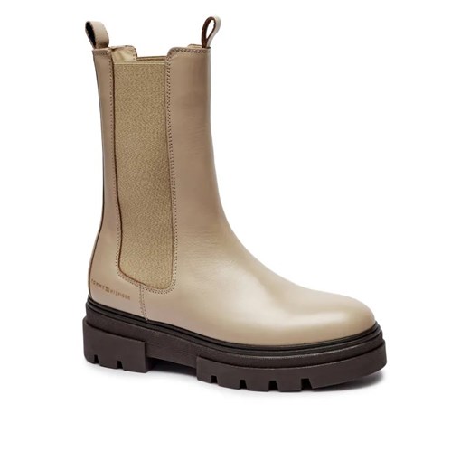 Tommy Hilfiger Skórzane sztyblety MONOCHROMATIC CHELSEA ze sklepu Gomez Fashion Store w kategorii Botki - zdjęcie 184964536