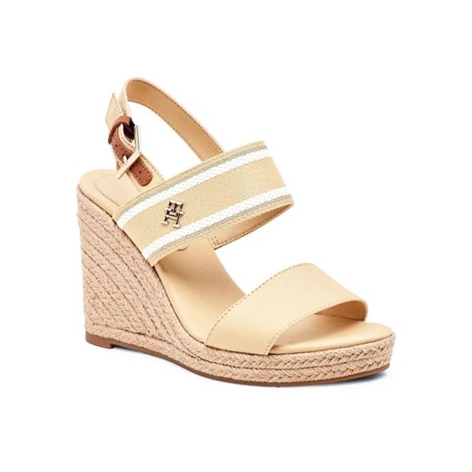 Tommy Hilfiger Sandały WEBBING HIGH WEDGE | z dodatkiem skóry ze sklepu Gomez Fashion Store w kategorii Sandały damskie - zdjęcie 184964546