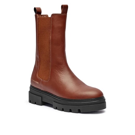 Tommy Hilfiger Skórzane sztyblety MONOCHROMATIC CHELSEA ze sklepu Gomez Fashion Store w kategorii Botki - zdjęcie 184964556