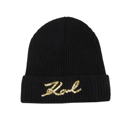 Karl Lagerfeld Czapka k/signature | z dodatkiem wełny i kaszmiru ze sklepu Gomez Fashion Store w kategorii Czapki zimowe damskie - zdjęcie 184965145