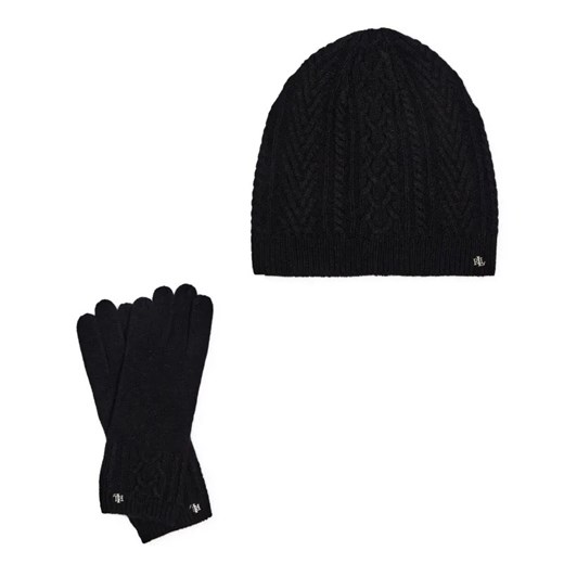 LAUREN RALPH LAUREN Wełniana czapka + rękawiczki | z dodatkiem kaszmiru ze sklepu Gomez Fashion Store w kategorii Komplety czapka i szalik damskie - zdjęcie 184966775