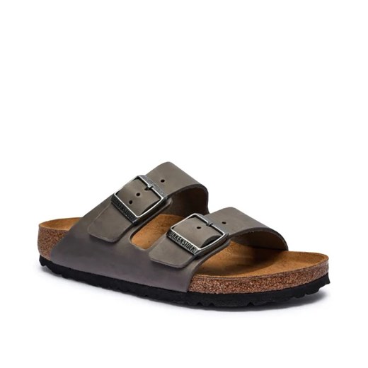 Birkenstock Skórzane klapki Arizona LEOI | narrow fit ze sklepu Gomez Fashion Store w kategorii Klapki damskie - zdjęcie 184968489