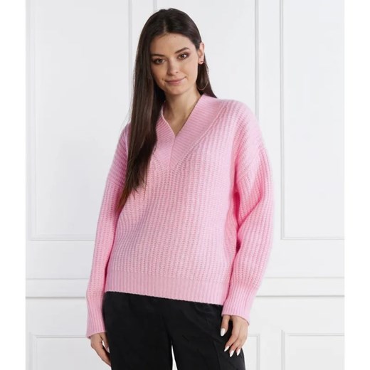 HUGO Wełniany sweter Sesamia | Oversize fit ze sklepu Gomez Fashion Store w kategorii Swetry damskie - zdjęcie 184968819