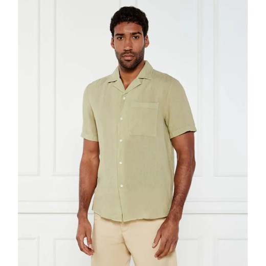 HUGO Lniana koszula Ellino | Straight fit ze sklepu Gomez Fashion Store w kategorii Koszule męskie - zdjęcie 184968827