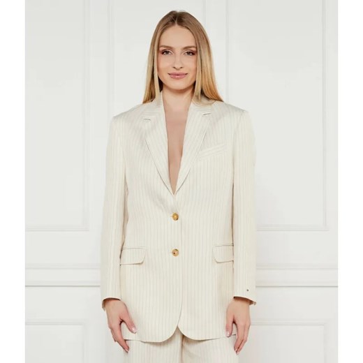 Tommy Hilfiger Marynarka | Relaxed fit | z dodatkiem lnu ze sklepu Gomez Fashion Store w kategorii Marynarki damskie - zdjęcie 184969177