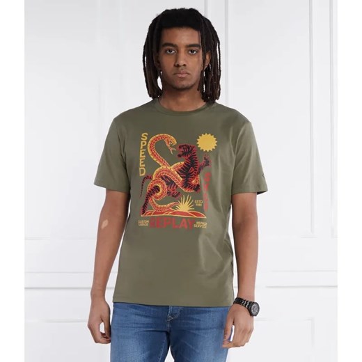 Replay T-shirt | Regular Fit ze sklepu Gomez Fashion Store w kategorii T-shirty męskie - zdjęcie 184969187
