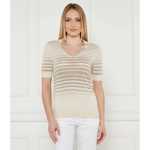 Calvin Klein Bluzka | Regular Fit | z dodatkiem jedwabiu ze sklepu Gomez Fashion Store w kategorii Bluzki damskie - zdjęcie 184969386