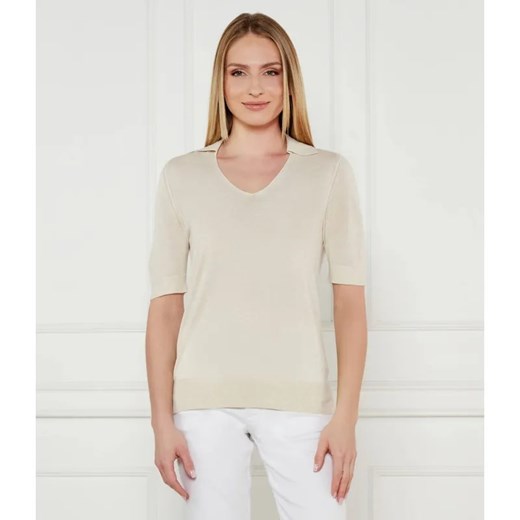 Calvin Klein Bluzka | Regular Fit | z dodatkiem jedwabiu ze sklepu Gomez Fashion Store w kategorii Bluzki damskie - zdjęcie 184969516