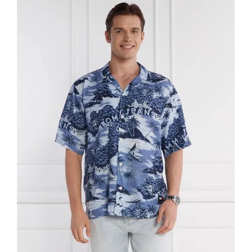 Tommy Jeans Koszula HAWAIIAN CAMP | Relaxed fit | z dodatkiem lnu ze sklepu Gomez Fashion Store w kategorii Koszule męskie - zdjęcie 184969756