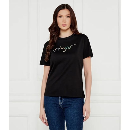 HUGO T-shirt Damacia_3 | Regular Fit ze sklepu Gomez Fashion Store w kategorii Bluzki damskie - zdjęcie 184971639