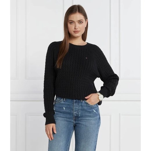 Tommy Hilfiger Sweter CO MINI CABLE | Regular Fit ze sklepu Gomez Fashion Store w kategorii Swetry damskie - zdjęcie 184971648