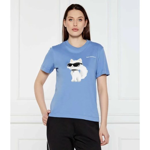 Karl Lagerfeld T-shirt IKON AQUARELLE | Regular Fit ze sklepu Gomez Fashion Store w kategorii Bluzki damskie - zdjęcie 184971787