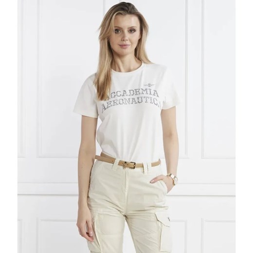 Aeronautica Militare T-shirt | Regular Fit ze sklepu Gomez Fashion Store w kategorii Bluzki damskie - zdjęcie 184971996