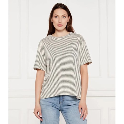 Tommy Hilfiger T-shirt | Loose fit | z dodatkiem lnu ze sklepu Gomez Fashion Store w kategorii Bluzki damskie - zdjęcie 184972035
