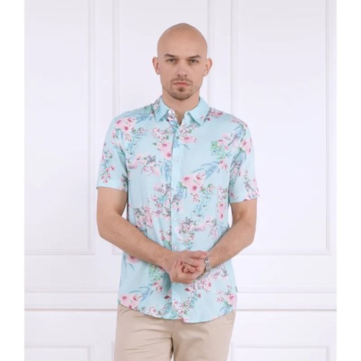 GUESS Koszula SS ECO RAYON WLD ORC | Slim Fit ze sklepu Gomez Fashion Store w kategorii Koszule męskie - zdjęcie 184972306