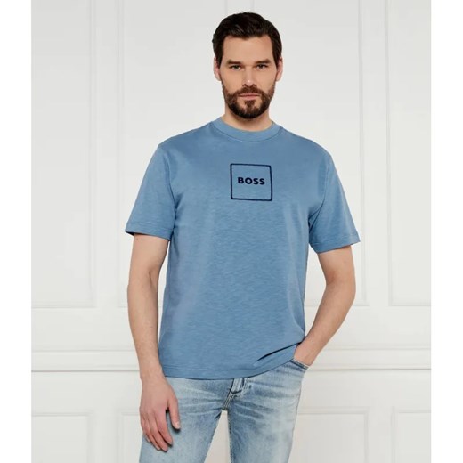 BOSS ORANGE T-shirt | Regular Fit | z dodatkiem lnu ze sklepu Gomez Fashion Store w kategorii T-shirty męskie - zdjęcie 184972438