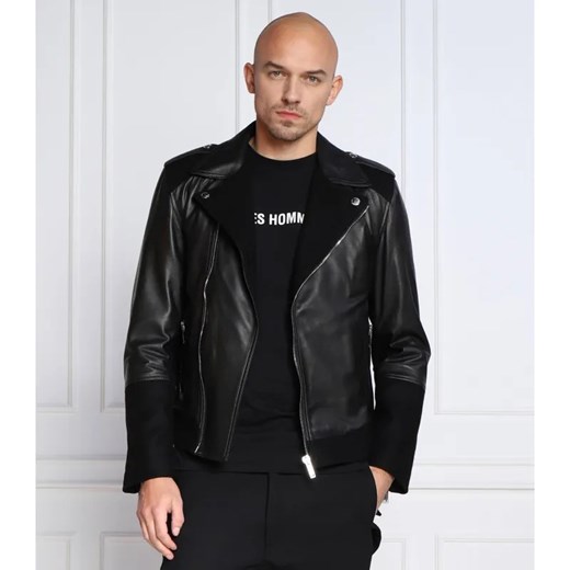 Les Hommes Skórzana kurtka | Regular Fit | z dodatkiem wełny ze sklepu Gomez Fashion Store w kategorii Kurtki męskie - zdjęcie 184973305