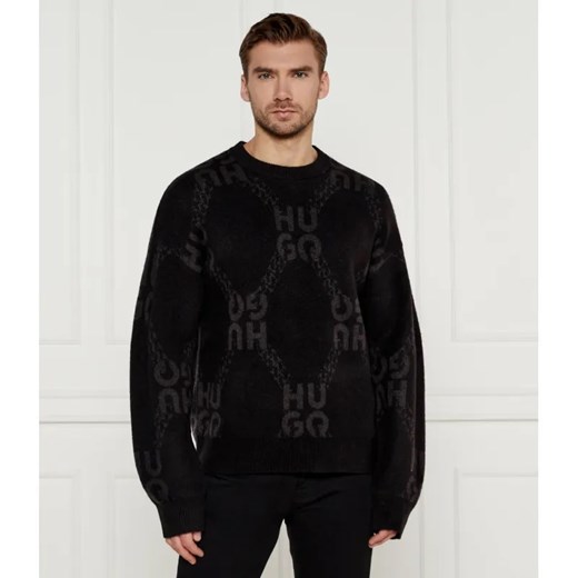 HUGO Sweter Shain | Regular Fit | z dodatkiem wełny ze sklepu Gomez Fashion Store w kategorii Swetry męskie - zdjęcie 184973498
