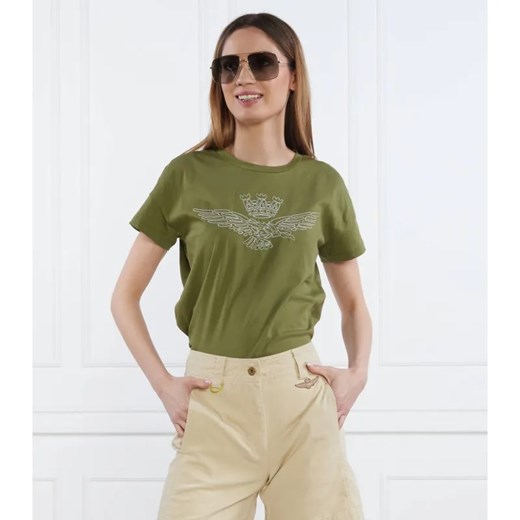 Aeronautica Militare T-shirt | Slim Fit ze sklepu Gomez Fashion Store w kategorii Bluzki damskie - zdjęcie 184973767