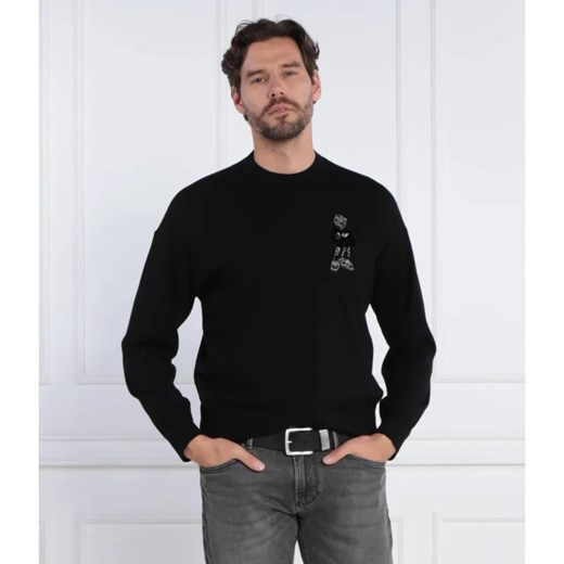 Emporio Armani Wełniany sweter PULLOVER ze sklepu Gomez Fashion Store w kategorii Swetry męskie - zdjęcie 184975128