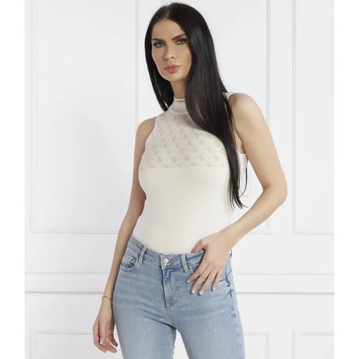 GUESS Top SL RN LISE 4G SWTR | Slim Fit ze sklepu Gomez Fashion Store w kategorii Bluzki damskie - zdjęcie 184975766