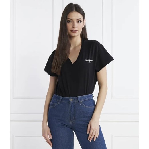 Karl Lagerfeld T-shirt hotel karl | Regular Fit ze sklepu Gomez Fashion Store w kategorii Bluzki damskie - zdjęcie 184976145