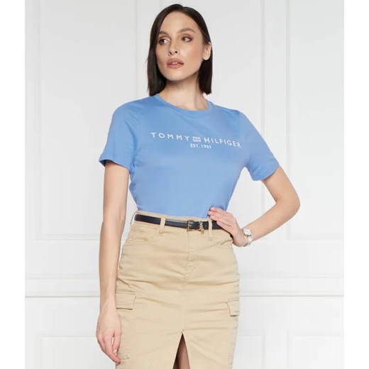 Tommy Hilfiger T-shirt REG CORP LOGO C-NK SS | Regular Fit ze sklepu Gomez Fashion Store w kategorii Bluzki damskie - zdjęcie 184976239