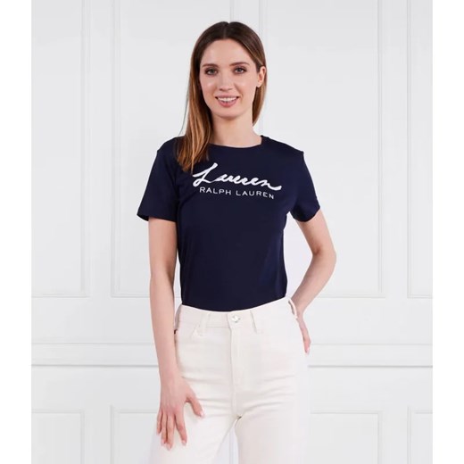 LAUREN RALPH LAUREN T-shirt KATLIN-SHORT SLEEVE-T-SHIRT | Slim Fit ze sklepu Gomez Fashion Store w kategorii Bluzki damskie - zdjęcie 184976457