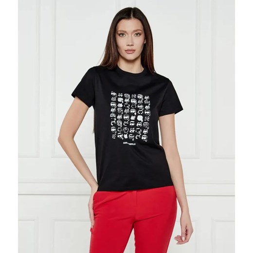 Karl Lagerfeld T-shirt IKON SEASONAL LOGO | Regular Fit ze sklepu Gomez Fashion Store w kategorii Bluzki damskie - zdjęcie 184977308