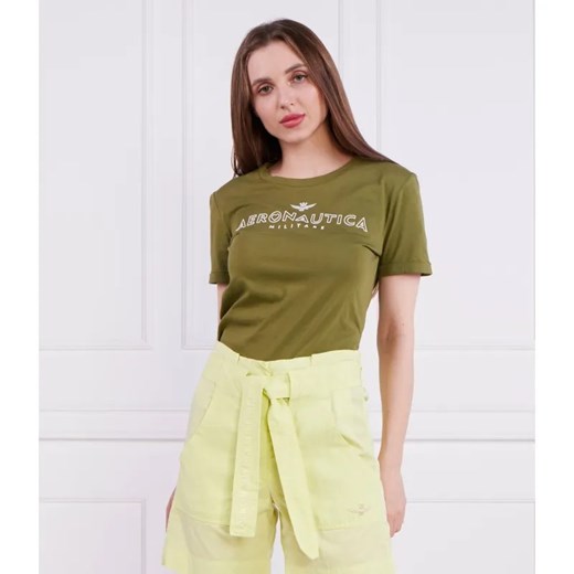 Aeronautica Militare T-shirt | Regular Fit ze sklepu Gomez Fashion Store w kategorii Bluzki damskie - zdjęcie 184978858