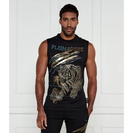 Plein Sport Tank top Lamina Tiger | Regular Fit ze sklepu Gomez Fashion Store w kategorii T-shirty męskie - zdjęcie 184979027
