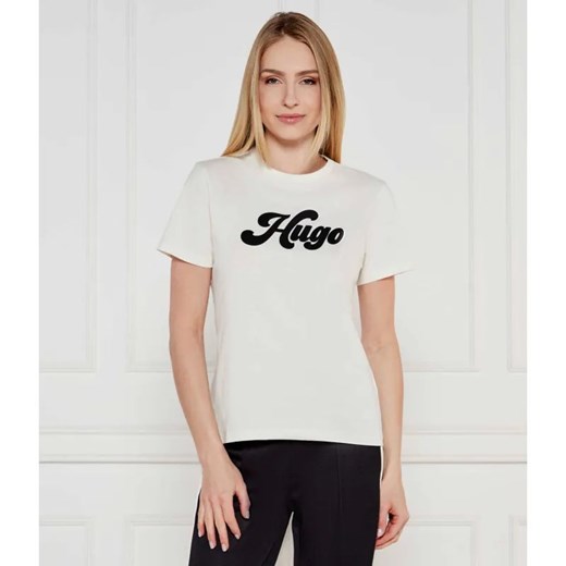 HUGO T-shirt Damacia_4 | Regular Fit ze sklepu Gomez Fashion Store w kategorii Bluzki damskie - zdjęcie 184979549