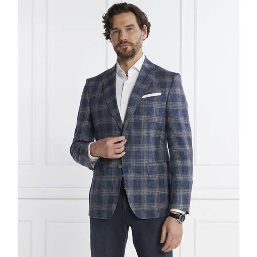 BOSS BLACK Wełniana marynarka H-Hutson-233 | Slim Fit | z dodatkiem lnu ze sklepu Gomez Fashion Store w kategorii Marynarki męskie - zdjęcie 184979916