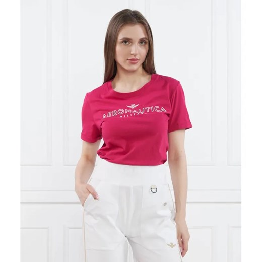 Aeronautica Militare T-shirt | Regular Fit ze sklepu Gomez Fashion Store w kategorii Bluzki damskie - zdjęcie 184980066
