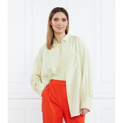 Samsøe Samsøe Koszula LUA | Relaxed fit | z dodatkiem lnu ze sklepu Gomez Fashion Store w kategorii Koszule damskie - zdjęcie 184980137