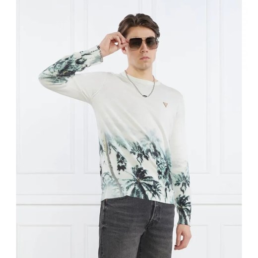 GUESS Sweter TYSON LS CN ALLOVER | Regular Fit ze sklepu Gomez Fashion Store w kategorii Swetry męskie - zdjęcie 184980236