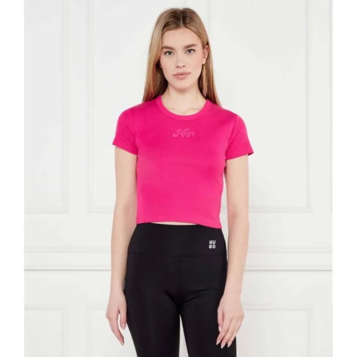 HUGO T-shirt Delanor_2 | Cropped Fit ze sklepu Gomez Fashion Store w kategorii Bluzki damskie - zdjęcie 184980276