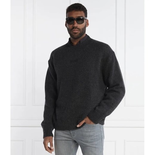 HUGO Sweter | Oversize fit | z dodatkiem wełny ze sklepu Gomez Fashion Store w kategorii Swetry męskie - zdjęcie 184980397
