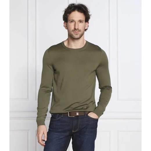 BOSS BLACK Wełniany sweter Leno-P | Slim Fit ze sklepu Gomez Fashion Store w kategorii Swetry męskie - zdjęcie 184980799