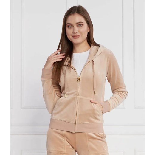 Juicy Couture Bluza Robertson Classic Velour Zip Trough Hoodie GOLD HW | Regular Fit ze sklepu Gomez Fashion Store w kategorii Bluzy damskie - zdjęcie 184980966