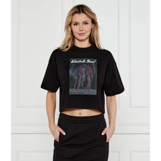 HUGO T-shirt | Cropped Fit ze sklepu Gomez Fashion Store w kategorii Bluzki damskie - zdjęcie 184981456