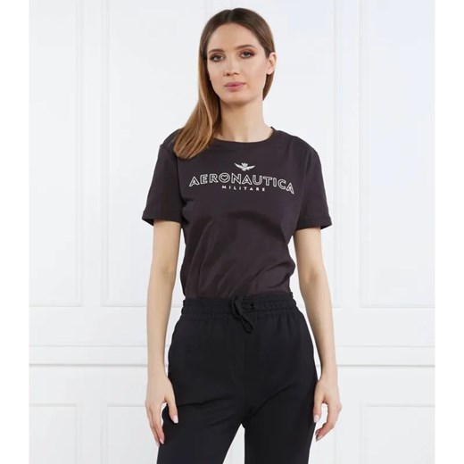 Aeronautica Militare T-shirt | Regular Fit ze sklepu Gomez Fashion Store w kategorii Bluzki damskie - zdjęcie 184981887