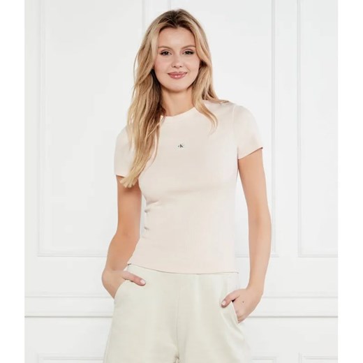 Calvin Klein Jeans T-shirt | Slim Fit ze sklepu Gomez Fashion Store w kategorii Bluzki damskie - zdjęcie 184982076