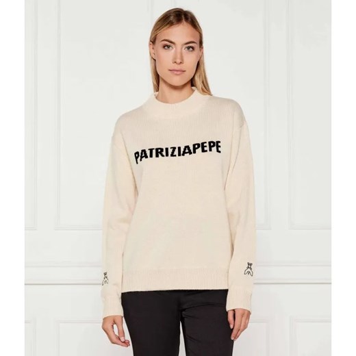 Patrizia Pepe Sweter | Relaxed fit | z dodatkiem wełny ze sklepu Gomez Fashion Store w kategorii Swetry damskie - zdjęcie 184983696