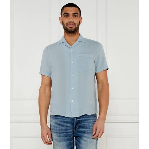 HUGO Lniana koszula Ellino | Straight fit ze sklepu Gomez Fashion Store w kategorii Koszule męskie - zdjęcie 184983726