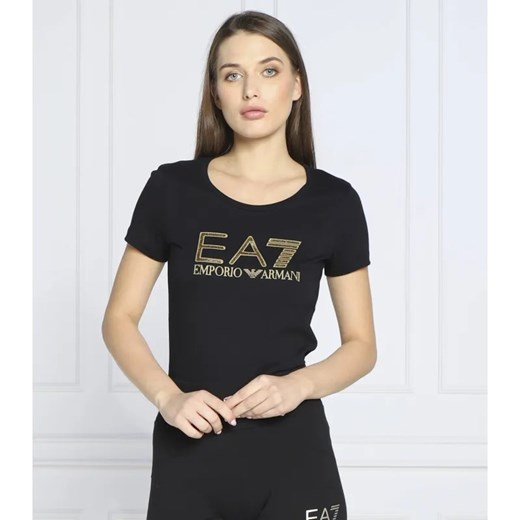 EA7 T-shirt | Regular Fit ze sklepu Gomez Fashion Store w kategorii Bluzki damskie - zdjęcie 184984016