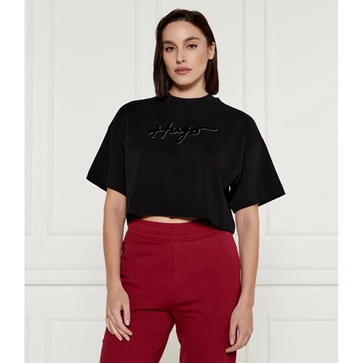 HUGO T-shirt | Cropped Fit ze sklepu Gomez Fashion Store w kategorii Bluzki damskie - zdjęcie 184984728