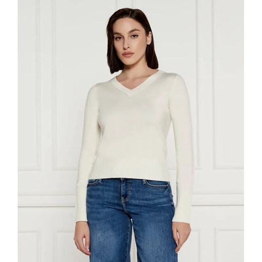 Guess Jeans Sweter | Regular Fit | z dodatkiem wełny ze sklepu Gomez Fashion Store w kategorii Swetry damskie - zdjęcie 184985847